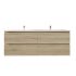 1500mm Wall Hung Bathroom Vanity White Oak Wood Grain 2 PAC Coating MDF Board