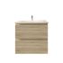 600mm Wall Hung Bathroom Vanity White Oak Wood Grain 2 PAC Coating MDF Board