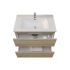 750mm Wall Hung Bathroom Vanity White Oak Wood Grain 2 PAC Coating MDF Board