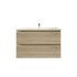 900mm Wall Hung Bathroom Vanity White Oak Wood Grain 2 PAC Coating MDF Board