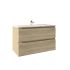900mm Wall Hung Bathroom Vanity White Oak Wood Grain 2 PAC Coating MDF Board