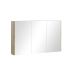 1200mm White oak Double Door Bathroom Mirrored Cabinet 3 Doors Shelf
